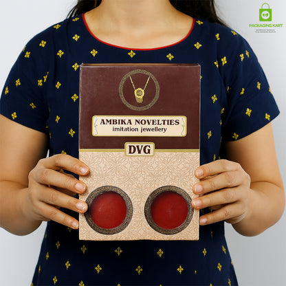 Premium Round Red Velvet Plastic Box – Mangalsutra Jewellery Holder