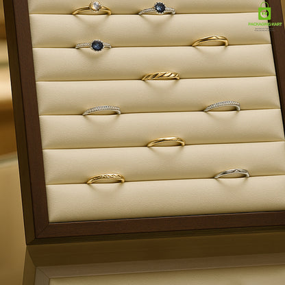 Cream Velvet Jewellery Tray for Earrings & Rings Display