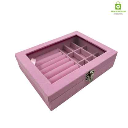 Elegant Watch and Bracelet Display Tray with Glass Mirror Base