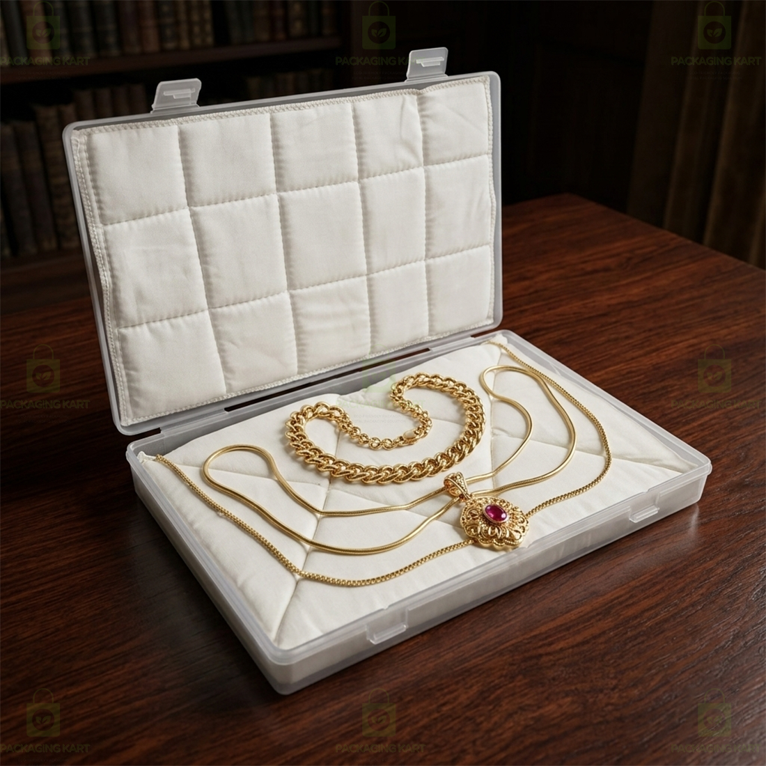 Compact Plastic Jewellery Organizer with Cushion Cotton Padding – Anti Tarnish Storage Box