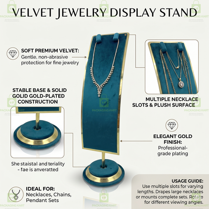 Luxury Velvet Jewellery Bust Stand for Necklace and Pendant Collection