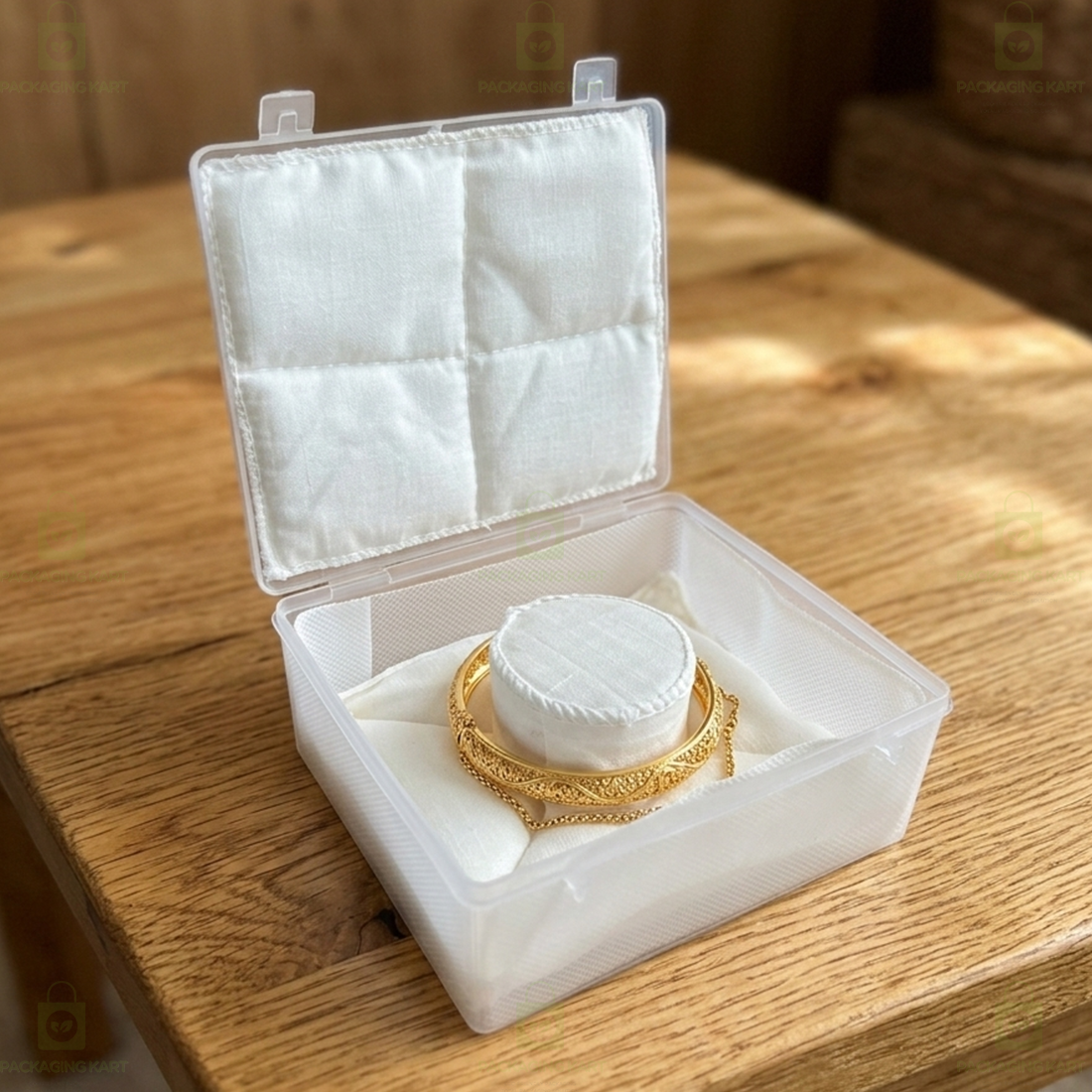 Premium Plastic Jewellery Organizer Box with Soft Cushion Cotton Padding for Protection & Storage