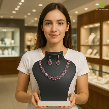 Black Plastic Fibre Jewellery Display Statue – Elegant Neck Stand