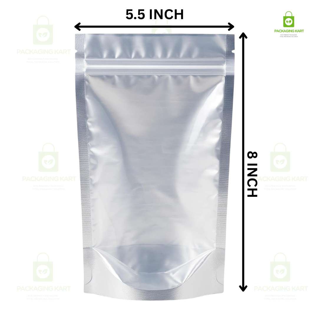 Multi-Purpose Silver Zipper Pouch for Food, Snacks & Dry Fruits