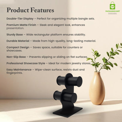 Black Plastic 2 Step Jewelry Bangle Display Stand Holder For Jewelry Storage And Jewelry Shop