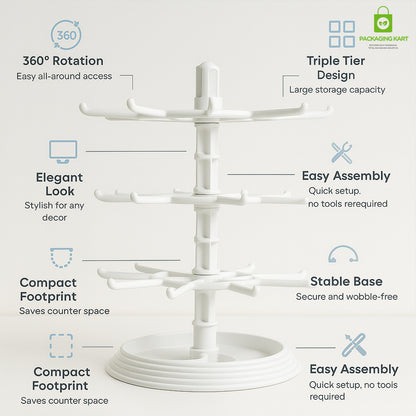Rotating Earring Display Stand – 360 Degree Jewelry Organizer Rack
