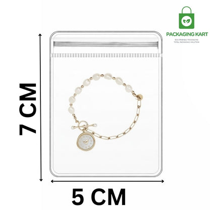 Transparent Jewellery Storage Pouches | Clear PVC Zip Lock Covers for Rings, Earrings, Necklaces & Accessories | Durable Jewellery Organizer Bags