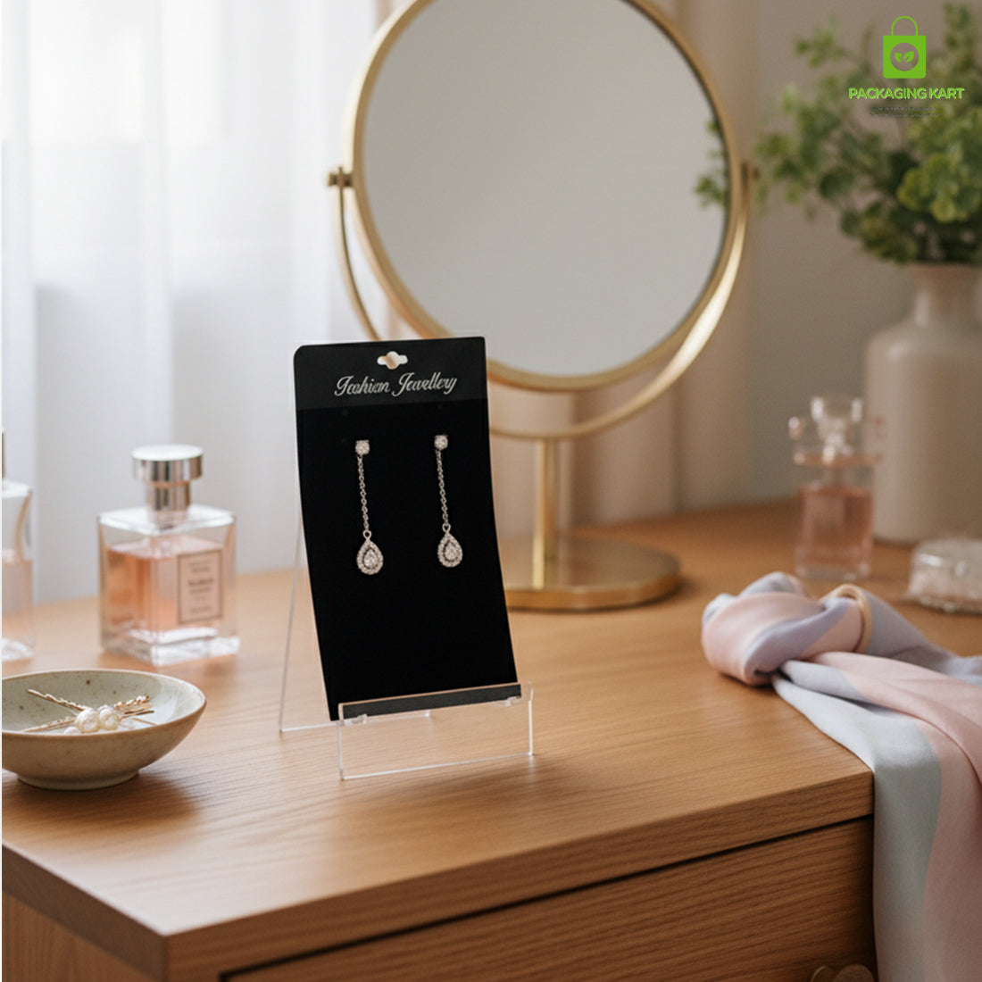 Black Velvet Jewellery Card | Premium Earring & Pendant Display