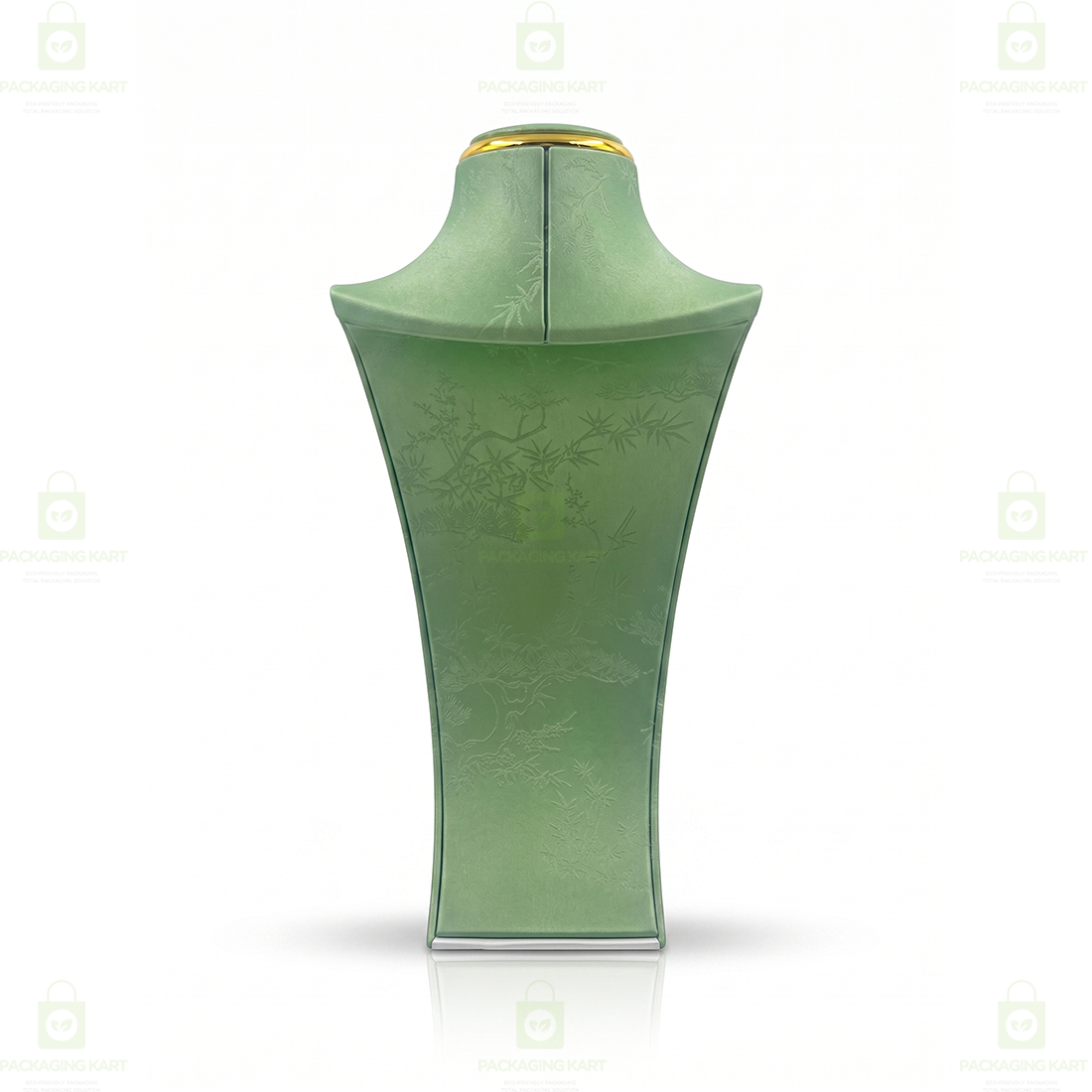 Luxury Leather Velvet Jewellery Bust Stand – Light Green Display Statue