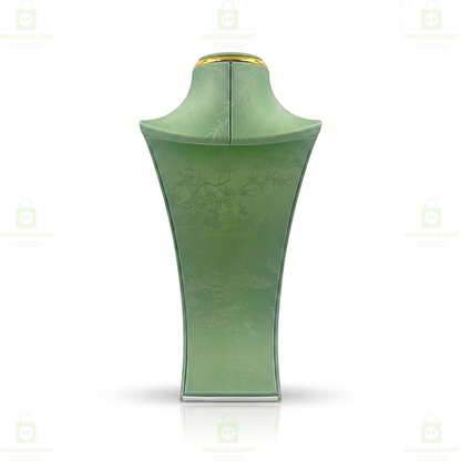 Luxury Leather Velvet Jewellery Bust Stand – Light Green Display Statue