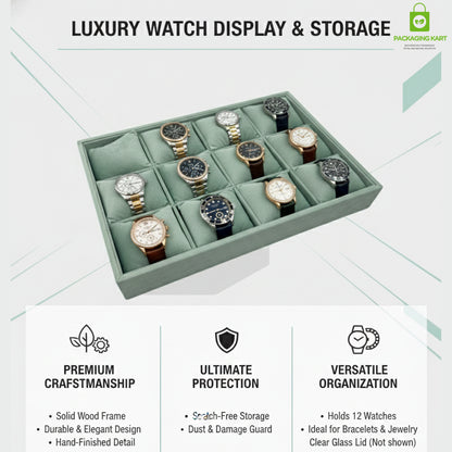 Wooden Jewellery Display Tray for Showroom Use – Watch, Kada & Bracelet (12 Slots)