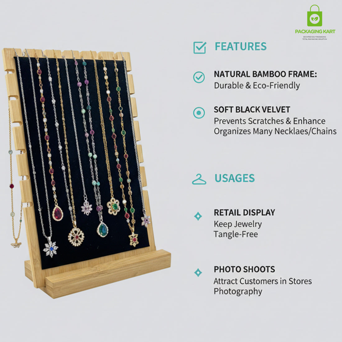 Fancy Black Velvet Chain Pendant Tray – Durable & Elegant