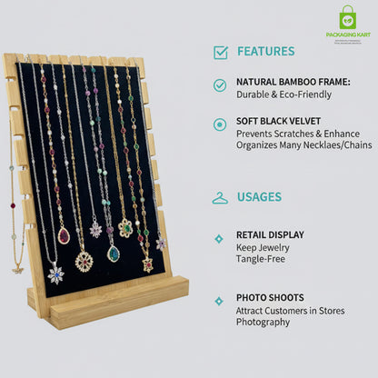 Fancy Black Velvet Chain Pendant Tray – Durable & Elegant