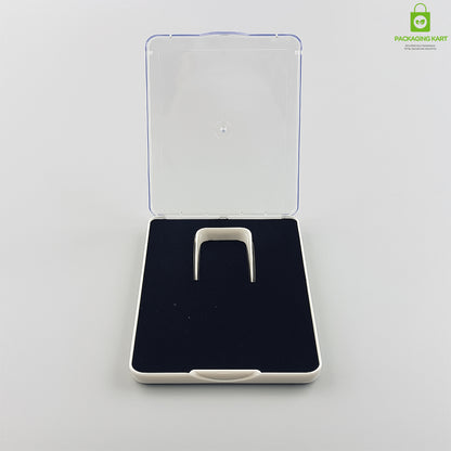 Premium Blue Velvet Plastic Box – Necklace & Earrings Jewellery Organizer