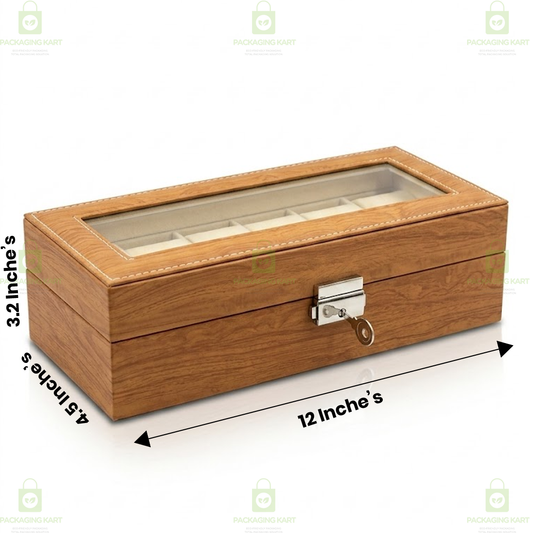 Luxury 6 Slot Velvet Leather Watch Box Organizer for Men & Women