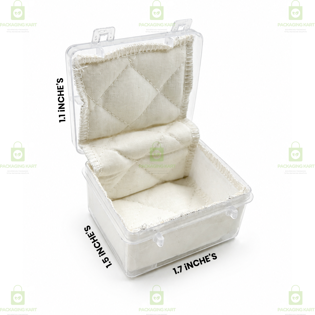 Multipurpose Plastic Jewellery Box with White Cushion Cotton Padding for Rings, Chains & Earrings