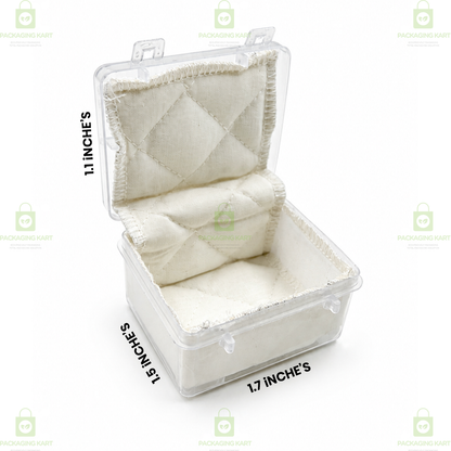 Multipurpose Plastic Jewellery Box with White Cushion Cotton Padding for Rings, Chains & Earrings