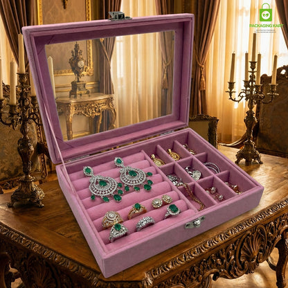 Elegant Watch and Bracelet Display Tray with Glass Mirror Base