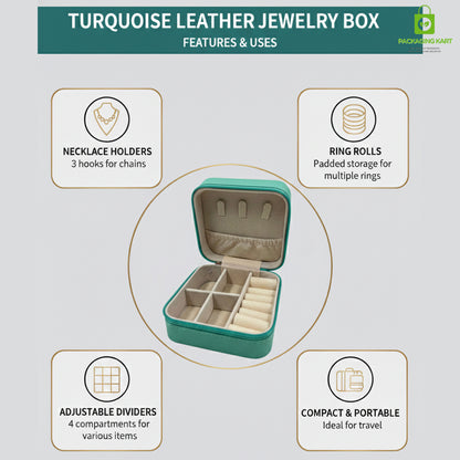 Jewellery Organizer Case for Rings, Earrings, Necklaces & Bracelets