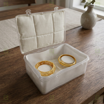 Lightweight Plastic Jewellery Organizer Box with Soft Cotton Cushion for Anti-Oxidation Protection