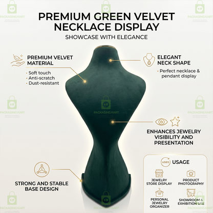 Premium Quality Leather Velvet Necklace Statue for Jewellery Display | Elegant Necklace Stand Holder