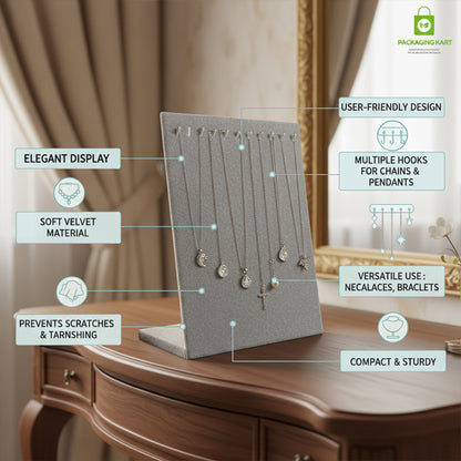 Premium Velvet Chain Display Tray | Elegant Jewelry Storage