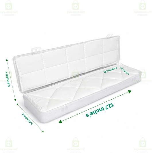 Jewellery Storage Plastic Box with White Cotton Cushion Padding – Anti-Oxidation Organizer Case