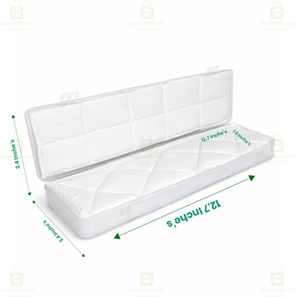 Jewellery Storage Plastic Box with White Cotton Cushion Padding – Anti-Oxidation Organizer Case