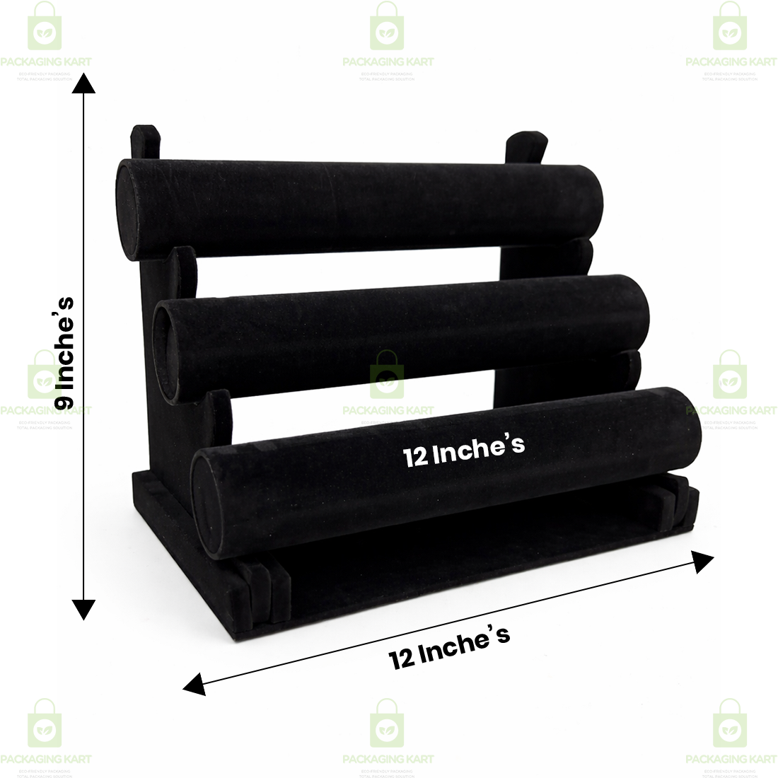 Wooden Bangle Display Stand with Velvet Finish – 3 Layer Jewellery Holder Rack