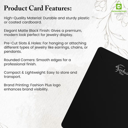 Fashion Jewellery Set Card in Black for Elegant Packaging