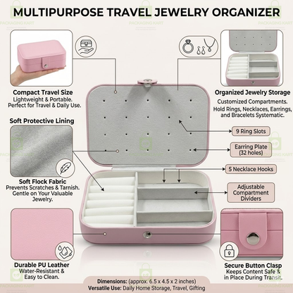 Premium 2 Step Jewellery Box for Women – Velvet Organizer Gift Case for Rings, Earrings & Necklace