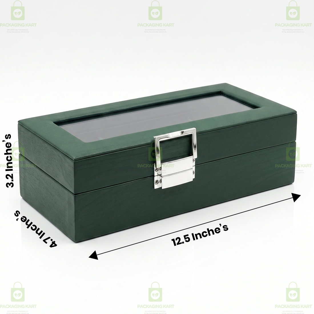 Elegant 6 Slot Watch Display Case in Velvet & PU Leather Design