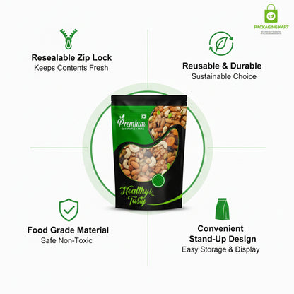 Reusable Ziplock Bags for Food & Dry Fruits Storage – Airtight & Eco-Friendly