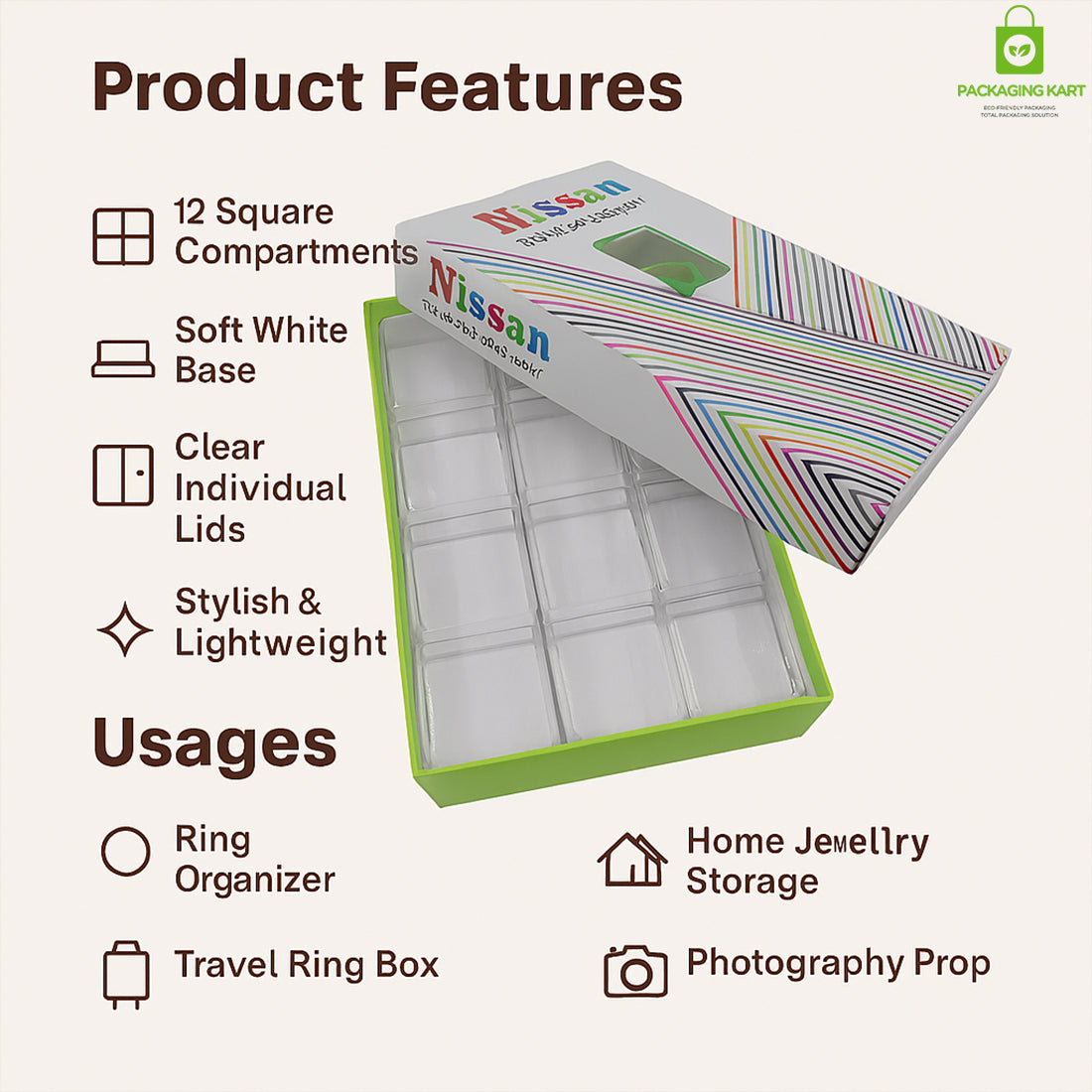 Transparent Plastic Ring Jewellery Box – Display & Storage