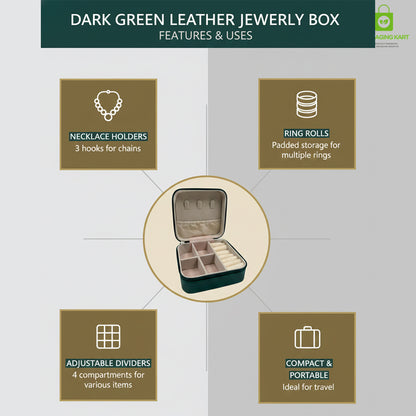 Jewellery Organizer Case for Rings, Earrings, Necklaces & Bracelets