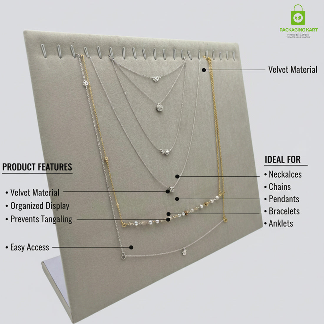 Premium Velvet Chain Pendant Tray – Jewellery Display Tray