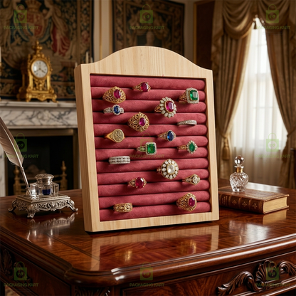 Wooden Ring Stand for Jewellery Display | Premium Ring Holder Organizer for Shop & Home