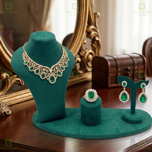 Multipurpose Velvet Leather Jewellery Combo Set | Premium Display for Ring Earrings Necklace