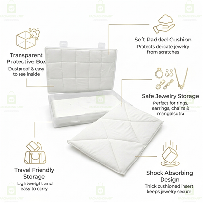 Compact Plastic Jewellery Organizer with Cushion Cotton Padding – Anti Tarnish Storage Box