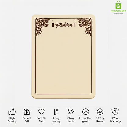 Elegant Cream Fashion Jewellery Set Card – Necklace & Earrings Holder