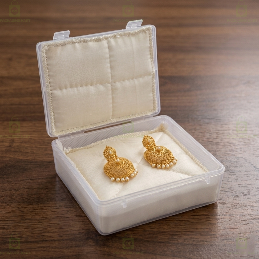 Jewellery Plastic Box with White Cushion Cotton Padding – Anti-Oxidation Jewellery Organizer for Safe Storage