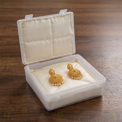 Jewellery Plastic Box with White Cushion Cotton Padding – Anti-Oxidation Jewellery Organizer for Safe Storage