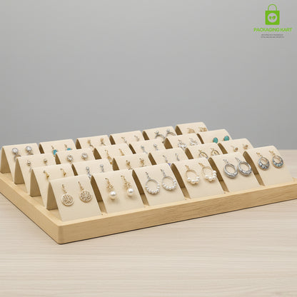 Stylish Cream Jewellery Tray for Earrings Showcase