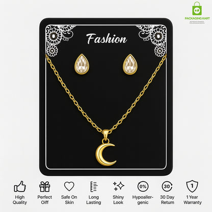 Fashion Jewellery Set Card in Black for Elegant Packaging