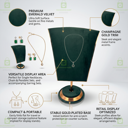 Premium Quality Velvet Jewellery Display Bust for Chains & Necklaces