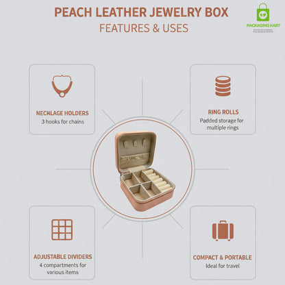 Jewellery Organizer Case for Rings, Earrings, Necklaces & Bracelets