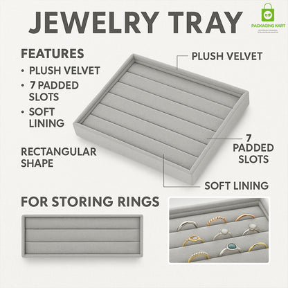 Bracelet & Kada Display Tray – Elegant Grey Velvet Finish