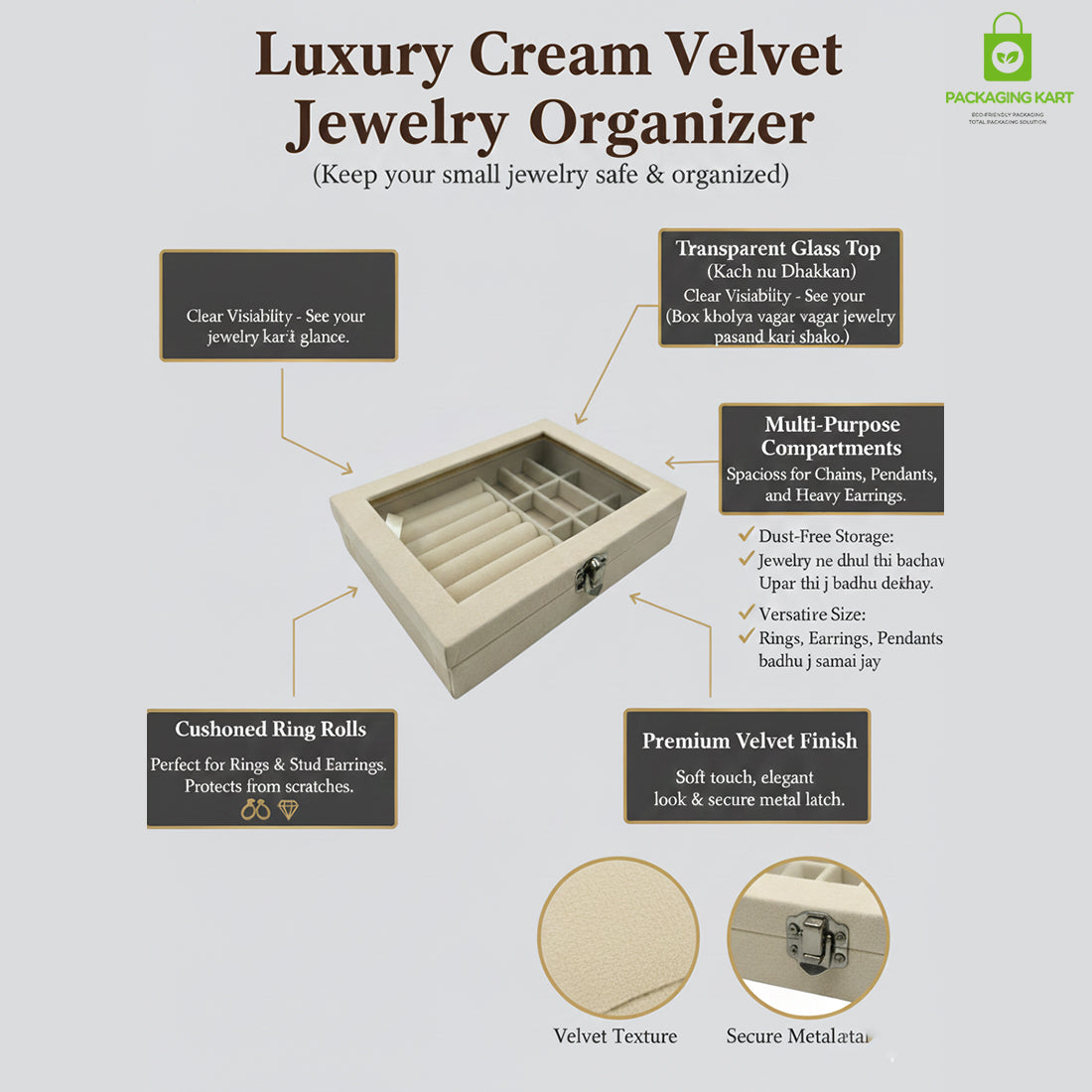 Elegant Watch and Bracelet Display Tray with Glass Mirror Base