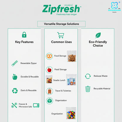 Multi-Use Reusable Ziplock Bags for Kitchen & Travel Storage