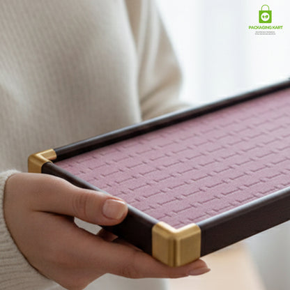 Fancy Velvet Rings Wooden Display Tray for Jewellery